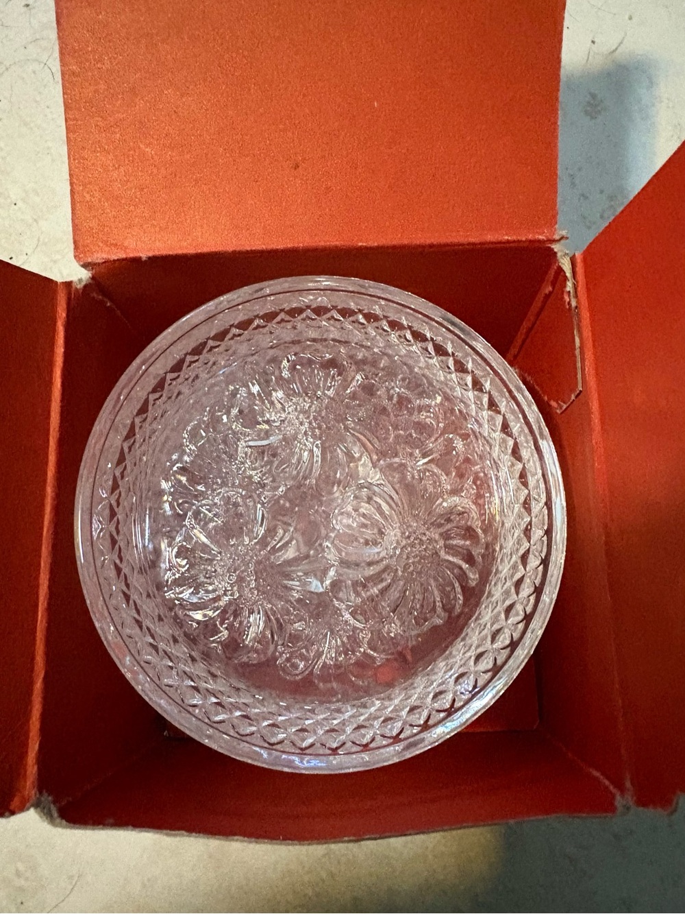 Set of 6 Cristal d’arques Coasters Lead Crystal Floral & Criss Cross Pattern.
